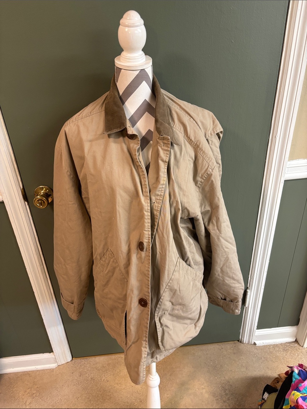 J. Crew Men's Field Jacket in Khaki with Dark Collar